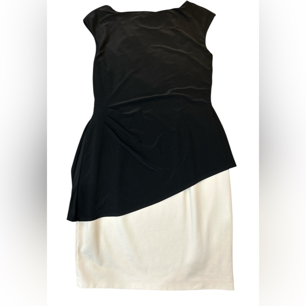 Ralph Lauren Black and White Asymmetrical Sheath Cocktail Dress. Size 8. EUC - Picture 2 of 7